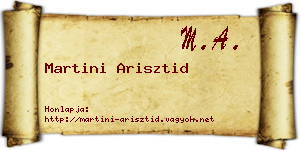 Martini Arisztid névjegykártya